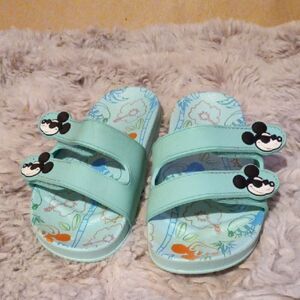 Disney Mint Green Slide Sandals with Mickey Design